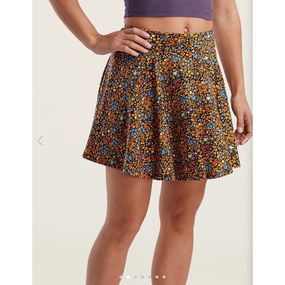 Toad&Co Chaka Skort Womens Large Floral Print Active Hiking Mini Skirt Shorts